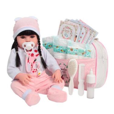 Imagem de Boneca Reborn Bebê Realista Menina Morena Girafinha Fofa - Cegonha Reb