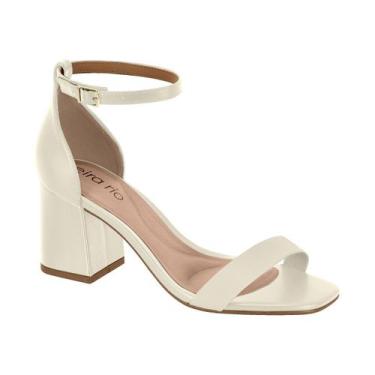 Imagem de Sandália Feminina Beira Rio Salto Bloco Calcanhar Fechado -, Branco of