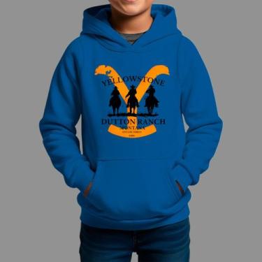 Imagem de Moletom Canguru Infantil Basico Moda Country Tecido Macio Yellow Stone