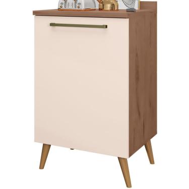 Imagem de Balcão de Cozinha Zanzini Favorita 01 porta largura de 0,59 metro Marrom Off White