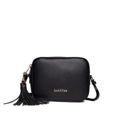 Imagem de Bolsa Feminina Rafitthy Transversal Pequena Monograma Preto, Preto, Ún