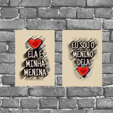 Imagem de Kit 2 Placas Decorativas Presente Casal 18x27cm
