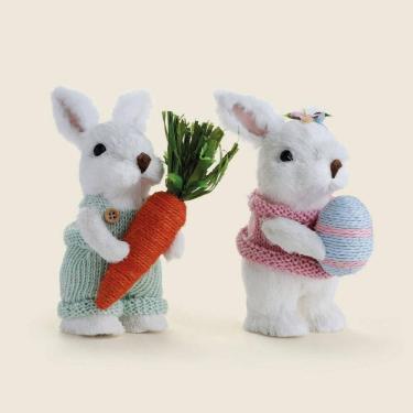 Imagem de Kit Casal Coelhos Bloom Poliéster 34cm 2 Peças A\CASA Premium