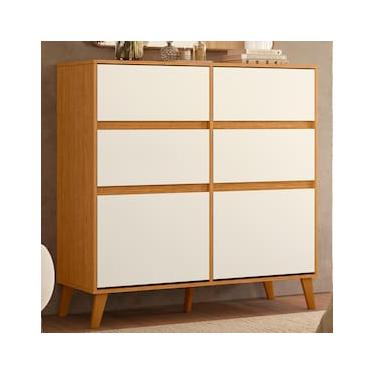 Imagem de Cômoda Sapateira Palumóveis Dora 4 Gavetas e 2 Portas Basculantes