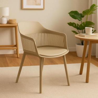 Imagem de Cadeira de Jantar Estofada Marcela Montreal 140PP 1 Unidade Nude - Bra