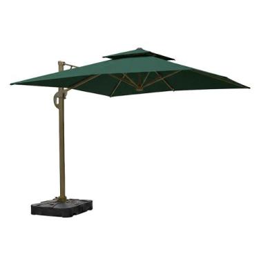 Imagem de Ombrelone Guarda Sol Premium Aluminio Verde 3x3m C/ Base de 120L - Ope