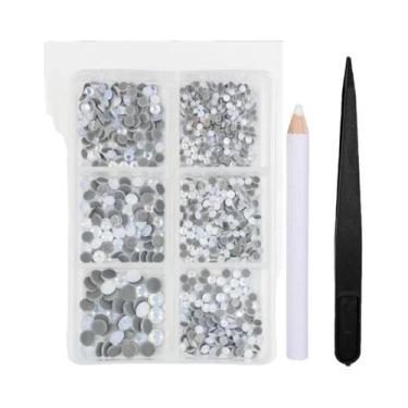 Imagem de Conjunto De Strass De Cristal De Vidro Opalino Com Base Plana Para Art