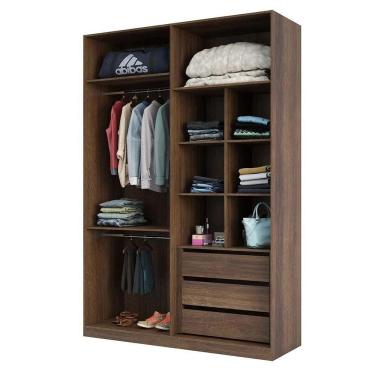 Imagem de Guarda Roupa Closet  Nogueira Sem Porta 159,2 Cm 3 Gavetas Luciane Móveis