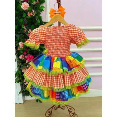 Imagem de Vestido Junino Infantil Luxo Quermesse do Sertão - Várias Cores - no-b