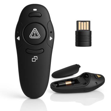 Imagem de Controle Apresentador sem Fio PP2000 para Slides com Caneta Laser Integrada 2.4GHz Pret...