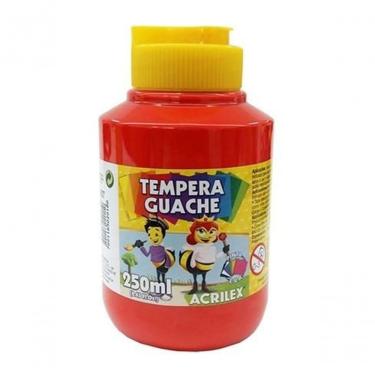 Imagem de Tinta Guache Acrilex Guache 250ml Acrilex Vermelho Não Tóxica Solúvel em Água Pote 250ML 1 Unidade Vermelho