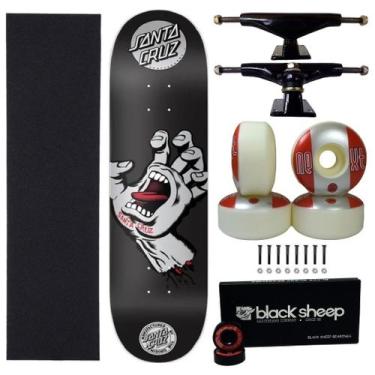 Imagem de Skate Santa Cruz 8.0 Montado Profissional Roda Next 101a, Preto