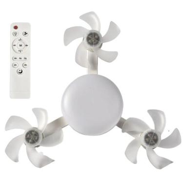 Imagem de Ventilador Lampada Teto Drone Iluminaçao Controle Remoto Silencioso Il