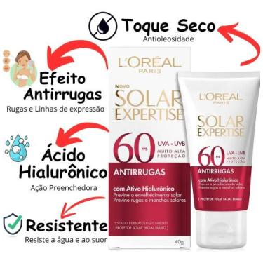 Imagem de Protetor Solar Facial Antirrugas Fps 60 Loreal Paris Sem Cor - Congrat
