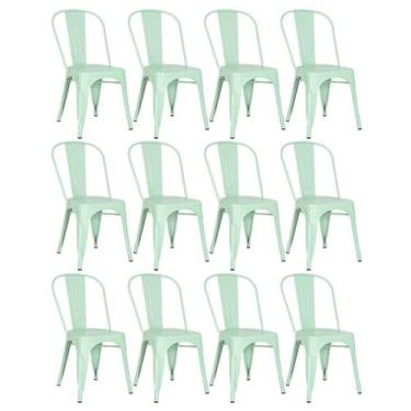 Imagem de Kit 12 Laráz Cadeiras Iron Tolix Design Verde claro - Laraz