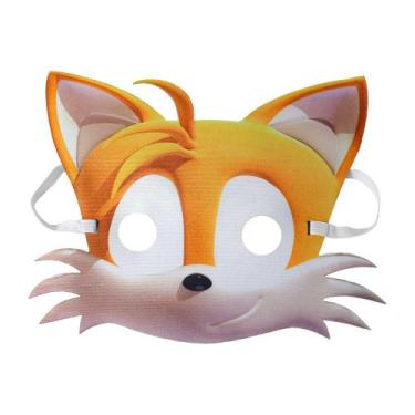Imagem de Máscara Sonic Tails Infantil Mascote Raposa - Fantasias Carol NA
