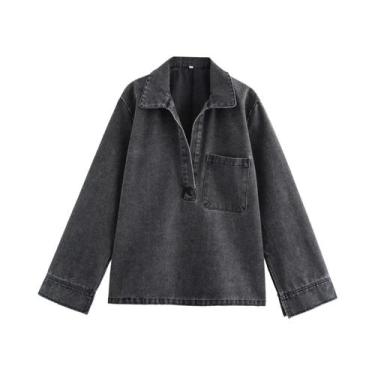 Imagem de Conjunto De Calças Jeans De Cintura Alta Para Mulheres, Top Casual Com