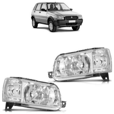 Imagem de Farol Dianteiro Uno Fiorino 2005 A 2013 Máscara Cromada - Automotive I