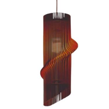 Imagem de Luminária Teto Tipo Pendente Maia Mdf - Completa Cor: Marrom - LENOBRE