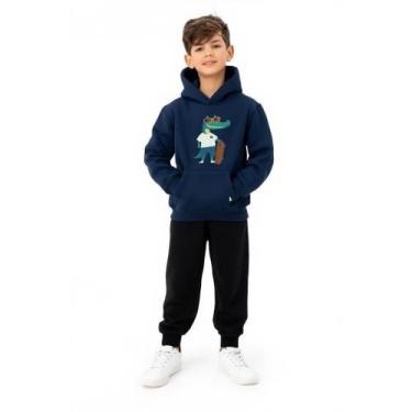 Imagem de Outfit Estiloso Moletom Jacaré Skate Capuz Calça Conjunto Trend Moleto