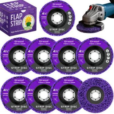 Imagem de 9 x Discos Flap Strip 115mm x 22mm 4.1/2" Polidor Removedor Tinta Fund