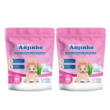 Imagem de Kit C2 Lenço Umedecido Com 300 Refil Rosa - Anjinho - Parentex Ind E C