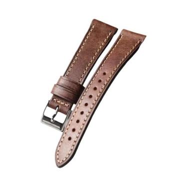 Imagem de Pulseira De Relógio Vintage Feita À Mão Em Couro Genuíno 18-22MM, Corr