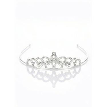 Imagem de Coroa Tiara Princesa Stras Debutante Daminha Casamento Aço F - Baby Pl