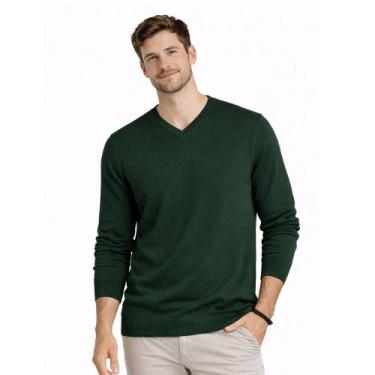 Imagem de Blusa Suéter Maculina em Tricot Frio Casaco Cardigan - KantyLan, Verde