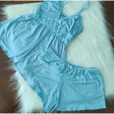 Imagem de Pijama Sensual Feminino Baby Doll Rendado Short Doll Liganete Verão Lu