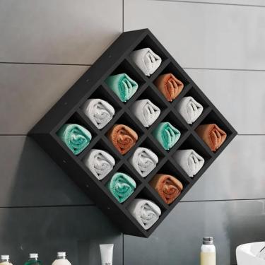 Imagem de Nicho Decorativo Porta Toalha Para Salão Preto - Ajl Móveis