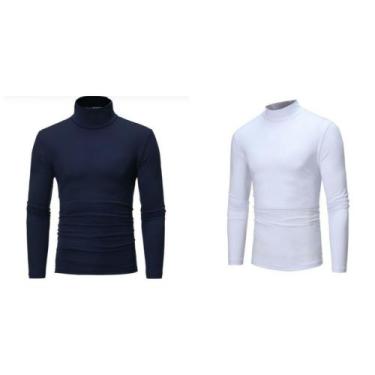 Imagem de kit com 2 camisas masculinas em suplex - FREITAS MODAS, Preto, Branco,