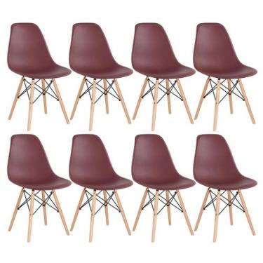 Imagem de Kit 8 Cadeiras Laráz Eames Eiffel DSW - Marrom - Laraz
