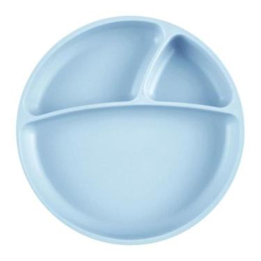 Imagem de Prato Infantil de Silicone com Divisórias e Sucção Portions Mineral Bl