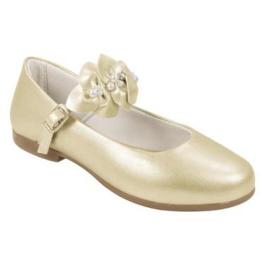 Imagem de Sapato Infantil Pampili Angel com Flores Dourado 10.413, 31