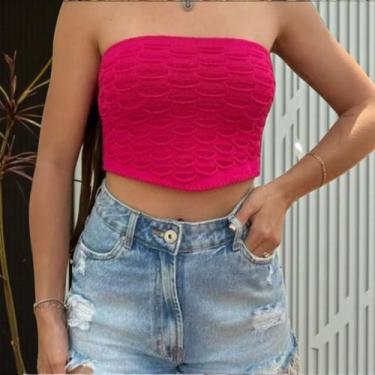 Imagem de Top cropped modal tricot feminino cor:Pinktamanho:Unico - Charmmodel, 