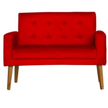 Imagem de Namoradeira Dubai Decorativa Suede Pés Palito, VERMELHO CLARO