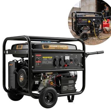Imagem de Gerador de Energia Gasolina 6500W 4 Tempos 8.13 Kva Monofasico 110V 220V com Rodas Way...