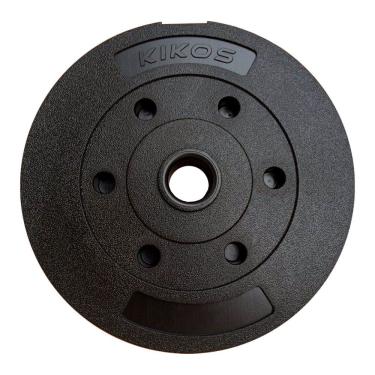 Imagem de Anilha para Musculação 5kg Basic Cement Ps Preto Produto Unitário em Cimento Revestido Kikos