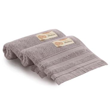 Imagem de Jogo de Toalha de Rosto Naturall 2 Peças 80x50cm Algodão 430g-m² Macia e Absorvente Lilás Altenburg
