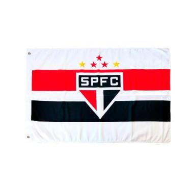 Imagem de Bandeira São Paulo Fc 4 Panos Oficial (2,56x1,80m) - JC Flâmulas e Ban