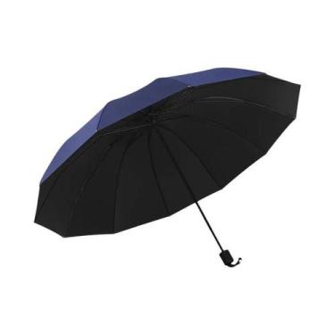 Imagem de Guarda-chuva Grande Dobrável Preto Com Proteção Solar, 12 Varetas, Rob