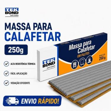 Imagem de Massa De Calafetar Em Filetes 350g Cinza TEKBOND Para Vedação