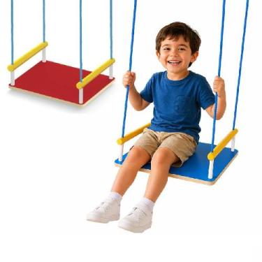 Imagem de Balanco infantil madeira grande cadeirinha bebe crianca 35kg brinquedo