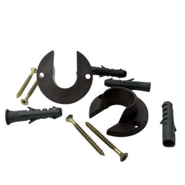 Imagem de Kit 2 Suporte Roseta Flange Varão 19mm Cortina - Morena Mineira, Imbui