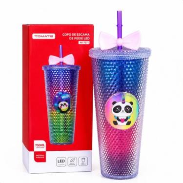 Imagem de Copo Infantil com LED 750ml com Tampa e Canudo Divertido Ursinho ou Di