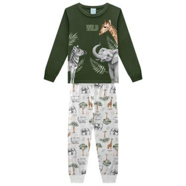 Imagem de Pijama Masculino Inverno Selvagem KYLY Cor:VerdeTamanho:12, Verde, 12