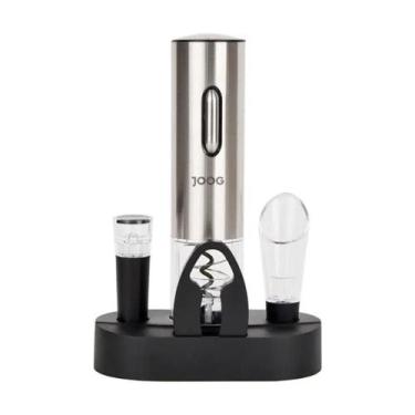 Imagem de Kit Abridor Elétrico de Vinho Portátil Joog Jg-ew2 Led Prata, PRATA, 1