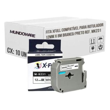 Imagem de Caixa com 10 Fitas para Rotulador Compatível com M-K231 MK231 MK-231 X