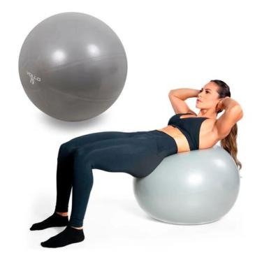 Imagem de Bola Suíça Ginástica Gym Ball 75cm Cinza c/ Bomba - Vollo